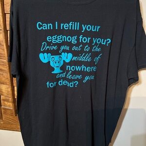 Gildan Black Tee with Blue Text